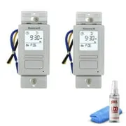 2-Pack Honeywell Timer Switch with Sunrise Sunset Single or 3 Way   LCD Cleaner