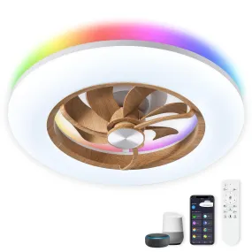 22" Orison Neo Kitchen Ceiling Fan with Lights - Alexa/Google/App Control (Wood-toned)