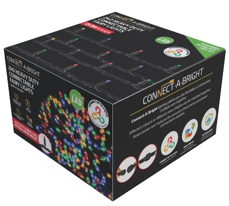 240 Heavy Duty Connectable Fairy Lights Multicolour