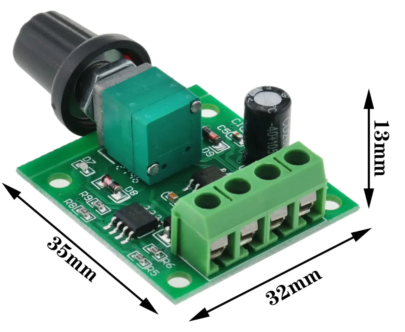 2A Knob Adjustable PWM DC Motor Speed Controller