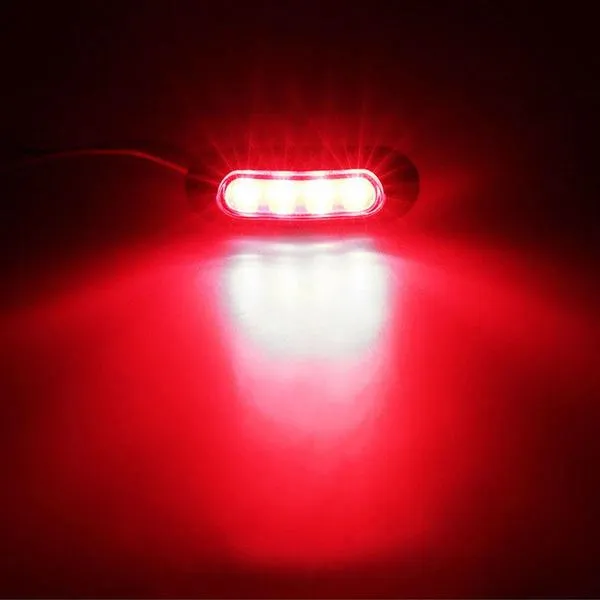 4-Piece: 12V-24V 4 LED Side Marker Indicator Lights