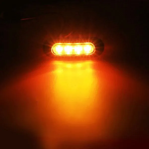 4-Piece: 12V-24V 4 LED Side Marker Indicator Lights