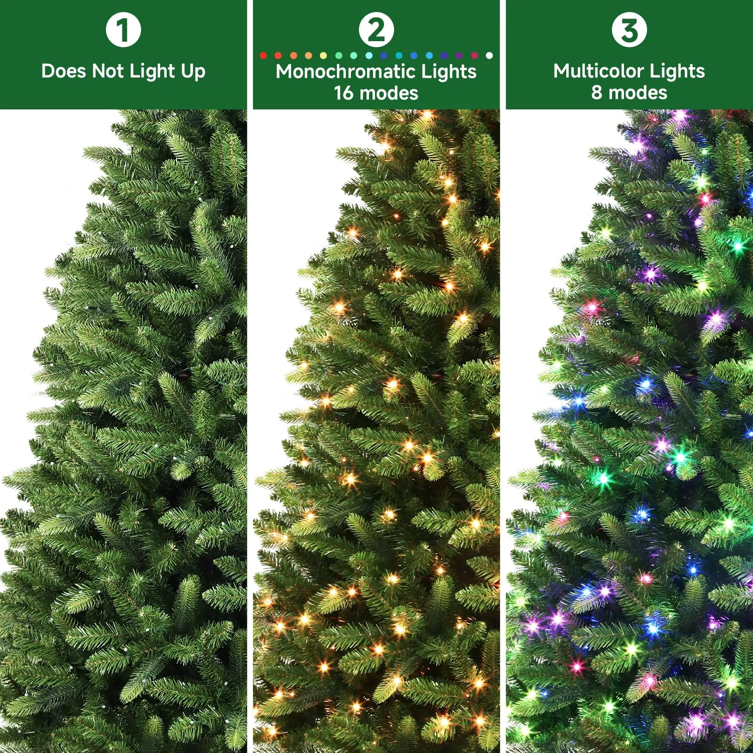 4ft Prelit Multi-Color RGB Lights Premium Artificial Hinged Full Christmas Tree with Remote Control