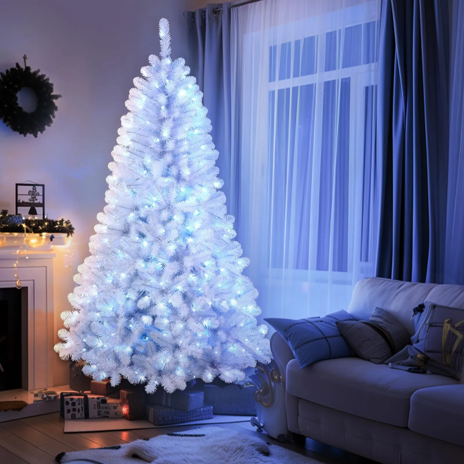 4ft Prelit RGB Lights Premium Artificial Hinged Christmas Tree