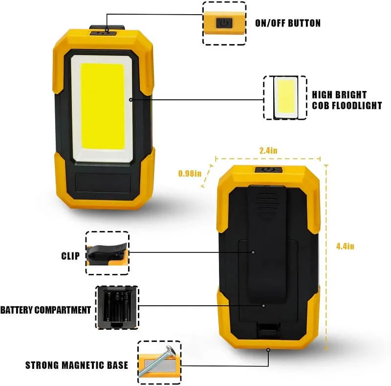 500 Lumens Bright LED Work Light Portable 2 Pack