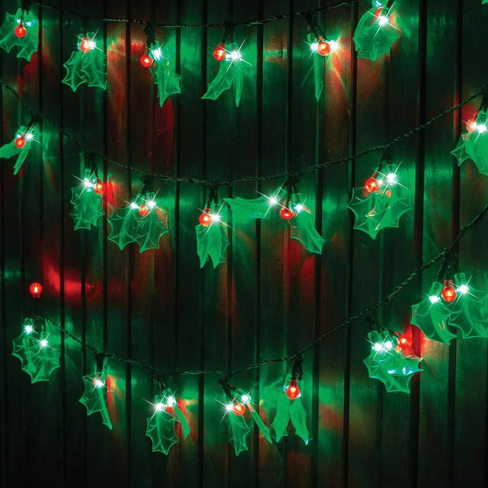 50pk LED Holly Lights 50pk (9.8m)