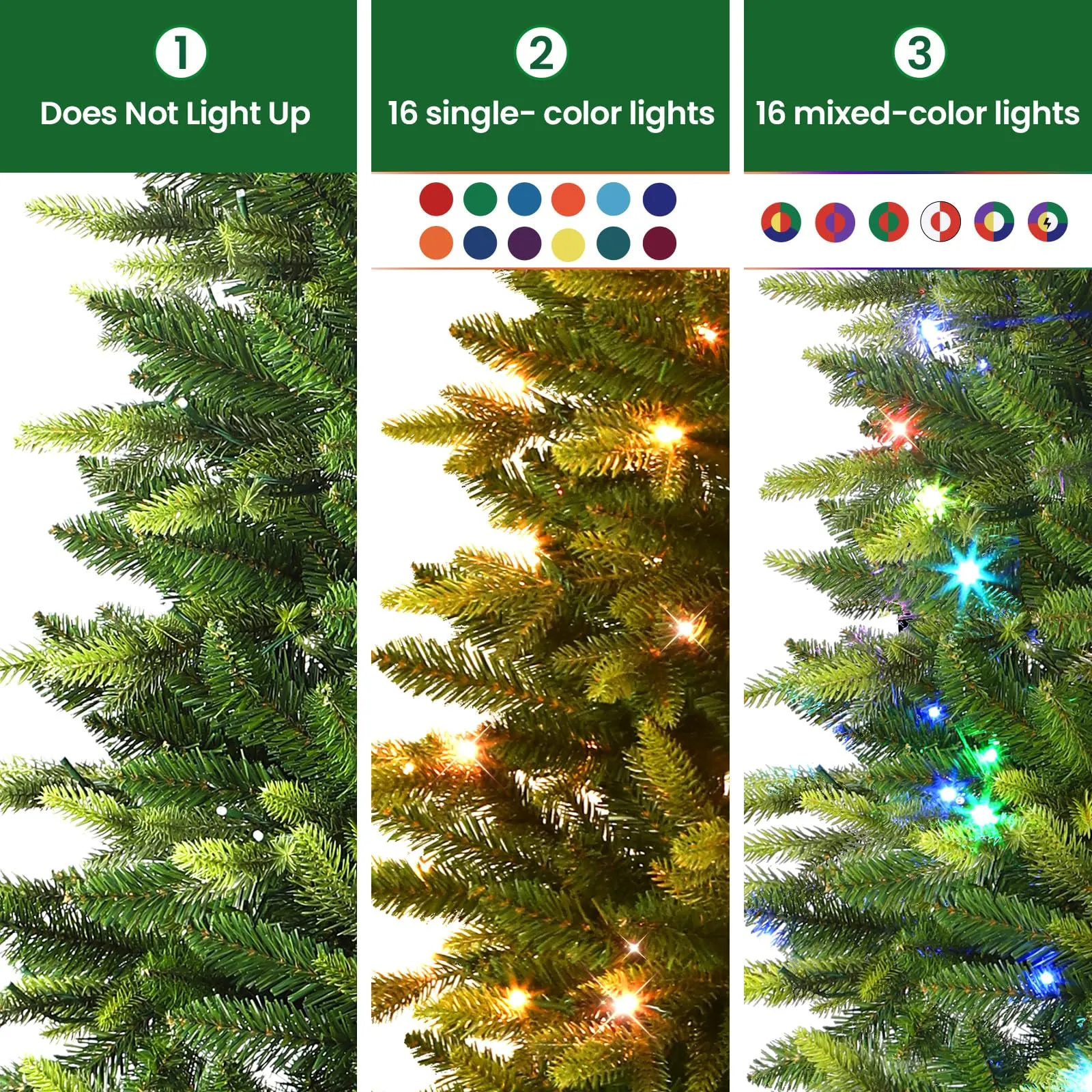 5ft Upgraded Prelit Color Changing RGB Lights Artificial Hinged Christmas Tree with Remote Control