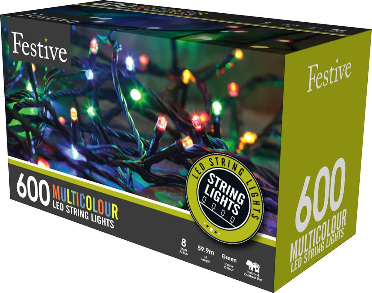 600 Multicolour LED String Lights