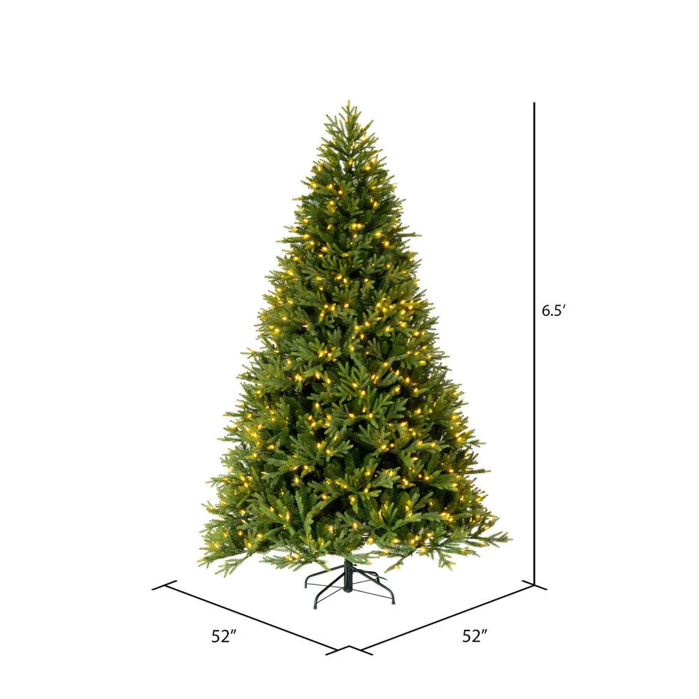 6.5'x52" Tiffany Artificial Xmas Tree Dura-Lit Clear Incandescent Mini Light