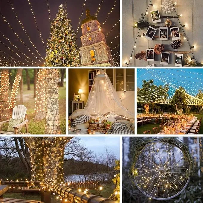 66FT 200 LED Waterproof String Lights, Plug-in Outdoor/Indoor Christmas Tree Lights with 8 Modes Bn-link