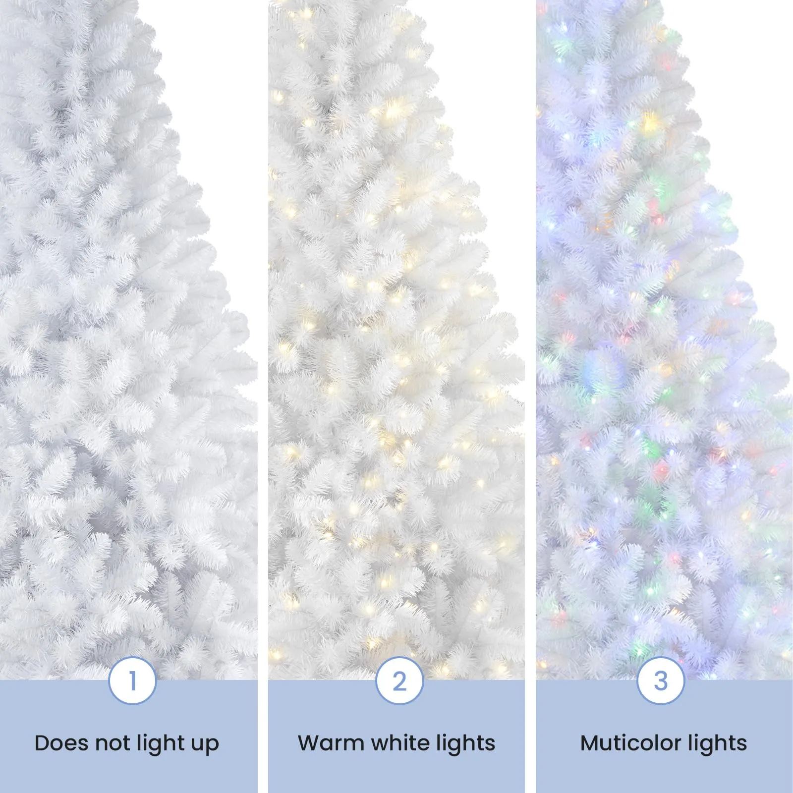 6ft Prelit Warm White & Color LED Changing Lights Premium Artificial Hinged Christmas Tree with Remote Control