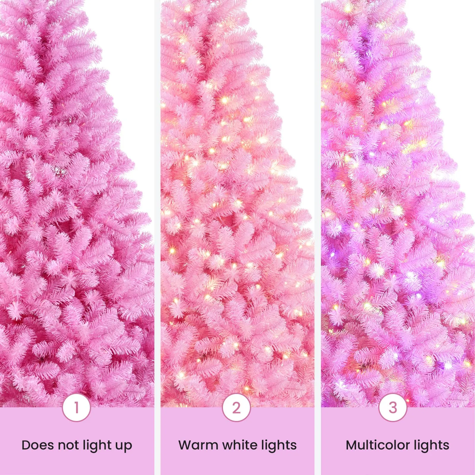 6ft Prelit Warm White & Color LED Changing Lights Premium Artificial Hinged Christmas Tree with Remote Control