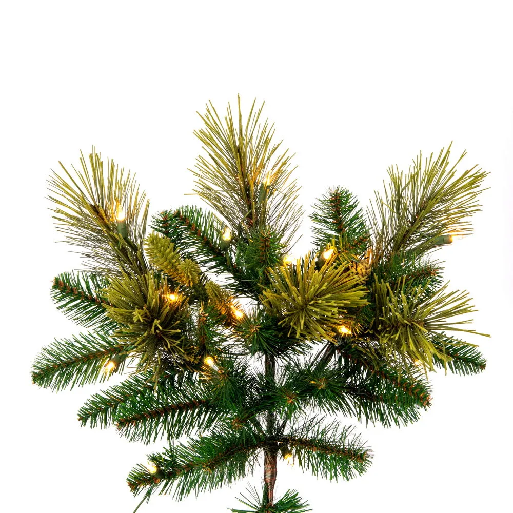 7.5'x62"  Mixed Fir Artificial Xmas Tree Dura-Lit Clear Incandescent Mini Light