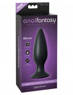 Anal Fantasy Elite Collection Large Rechargeable Anal Plug Black