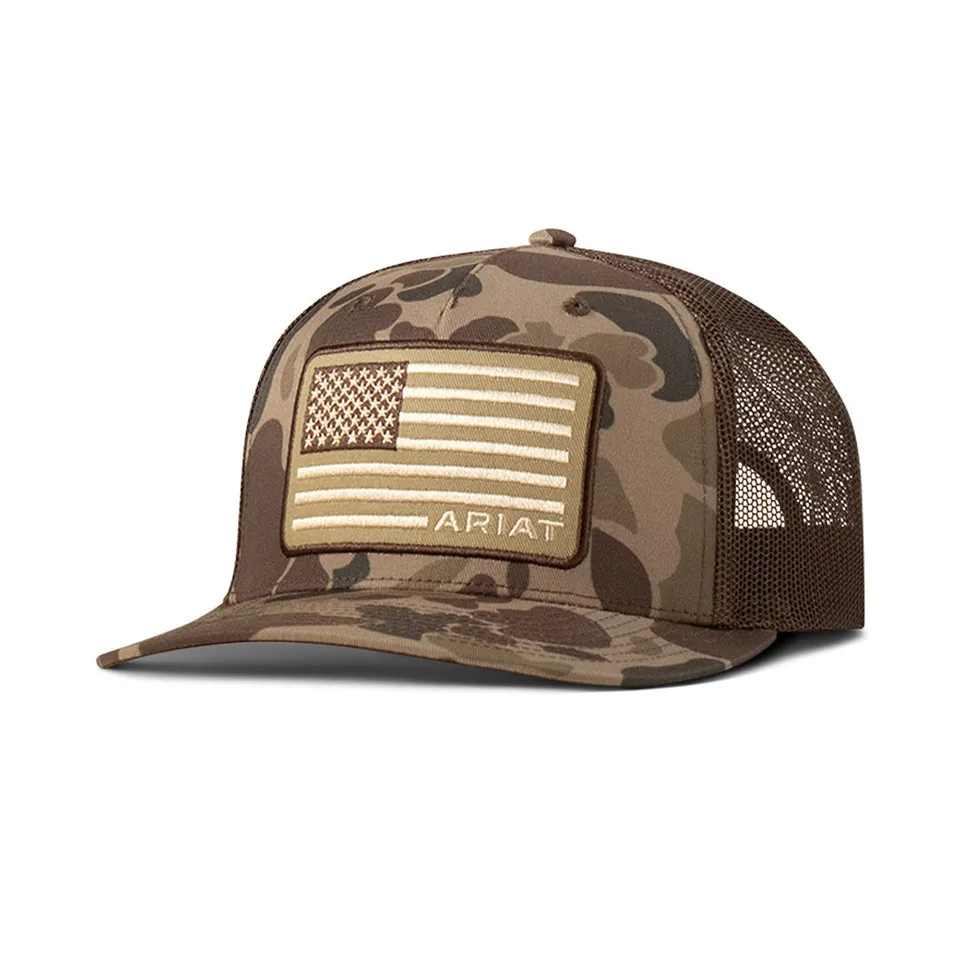 Ariat Camo American Flag Cap