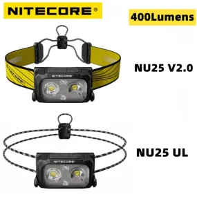 Best Ultralight Headlamp: NITECORE NU25 UL (400 Lumens) Running Head Torch