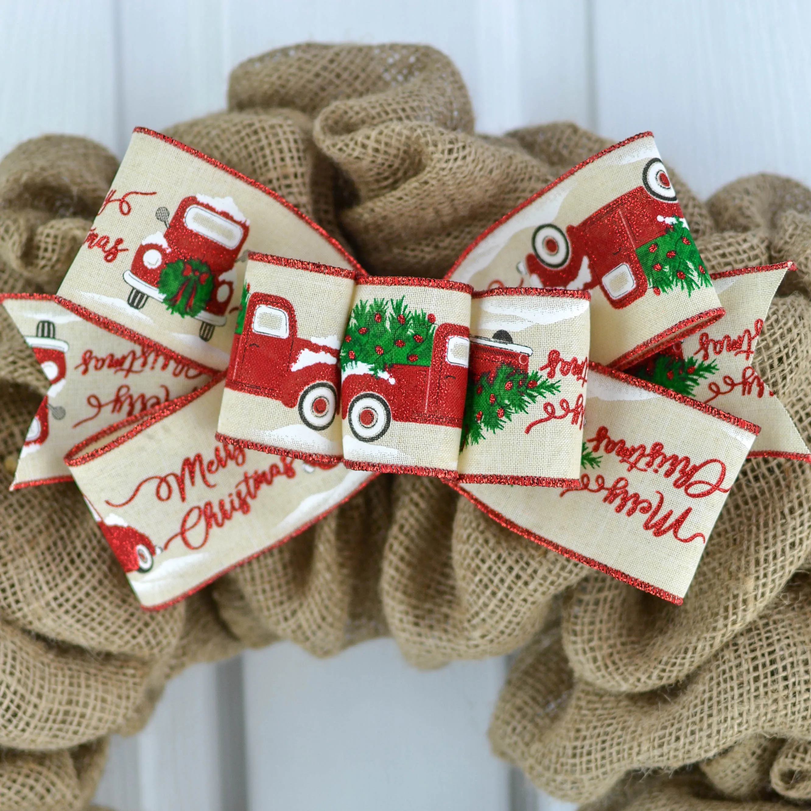 Choose Your Style - Christmas Add On Wreath Bow - Wreath Embellishment for Already Made Wreath - Farmhouse Extra