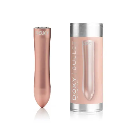 Doxy Bullet Rechargeable Vibrator - Rose Gold - Silver