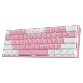 FIZZ K617 60 White & Pink Mechanical keyboard