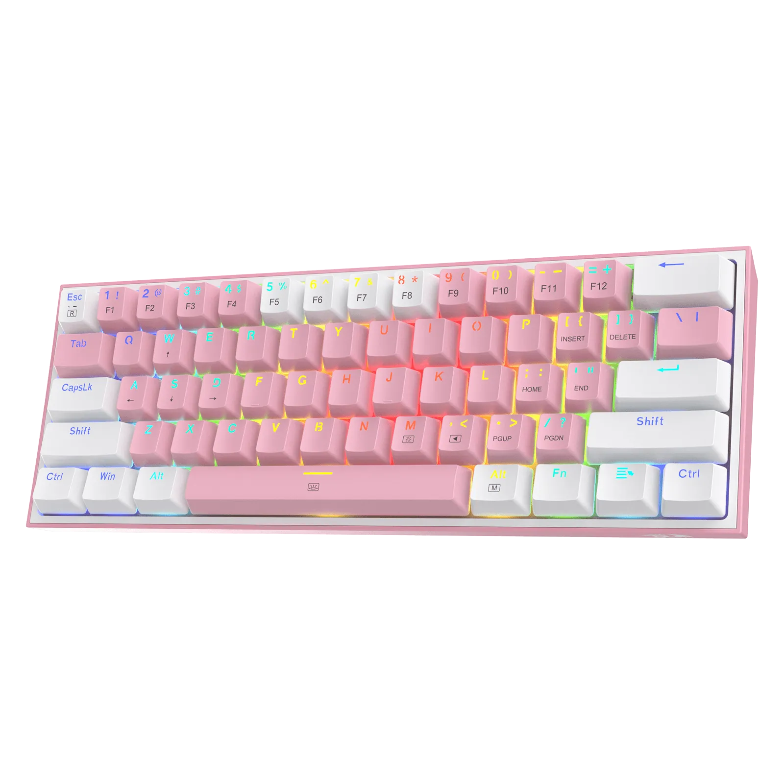 FIZZ K617 60 White & Pink Mechanical keyboard