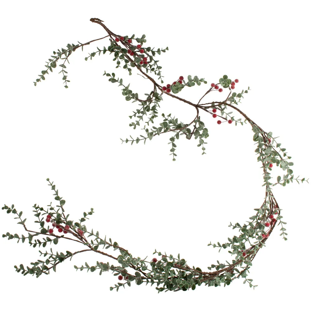 Frosted Faux Red Berry Garland - 150cm