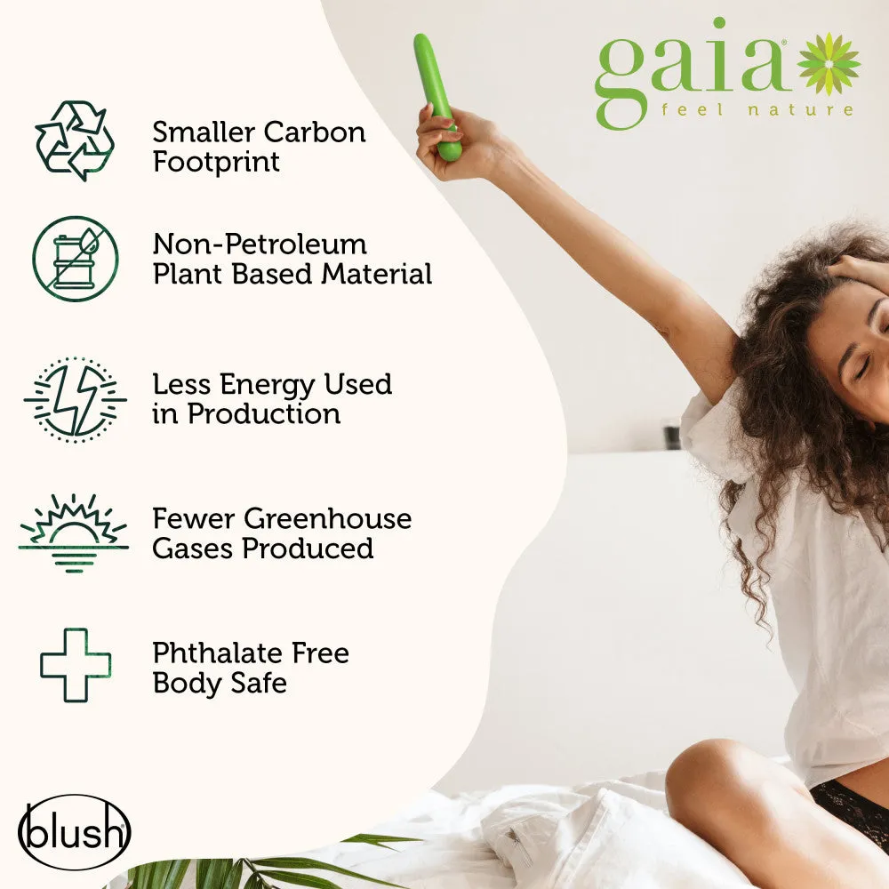 Gaia By Blush® | Eco: Plant-Based 7" Slim Multispeed Vibrator in Green - Made from Sustainable BioFeel™