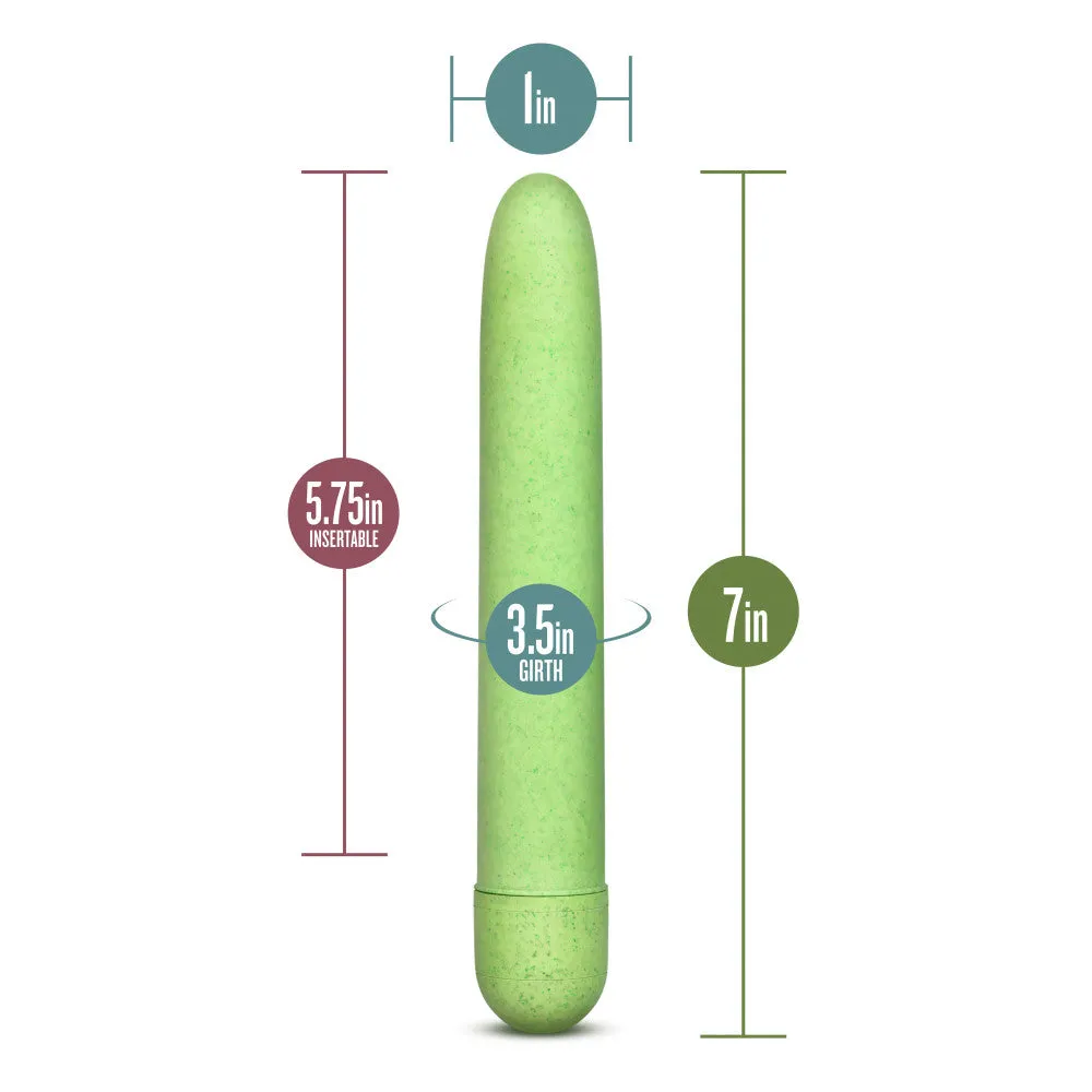 Gaia By Blush® | Eco: Plant-Based 7" Slim Multispeed Vibrator in Green - Made from Sustainable BioFeel™