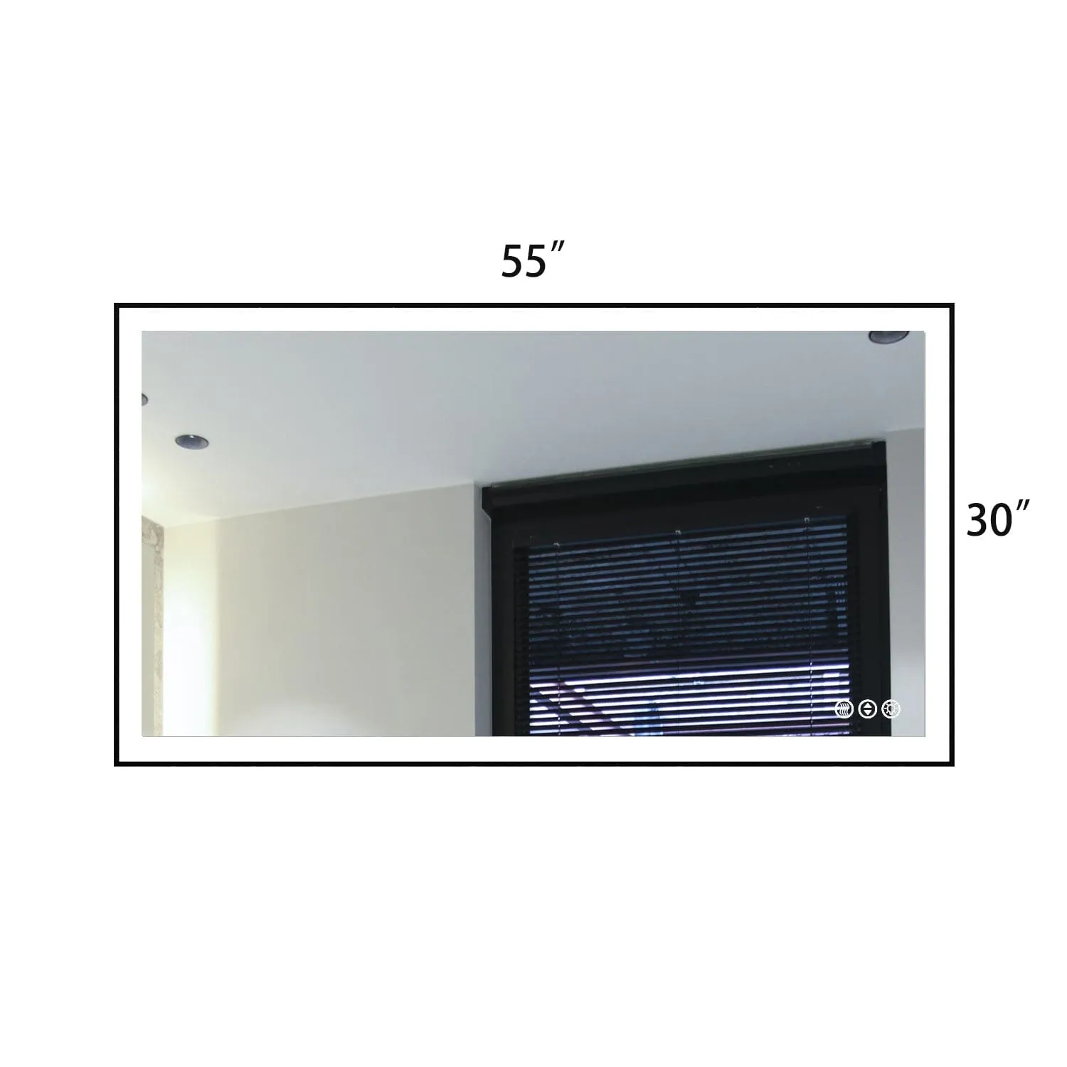 GIVING TREE 40"/48"/55" LED Bathroom Mirror with Black Frame, Anti-Fog, Shatter-Proof, Memory, 3 Colors