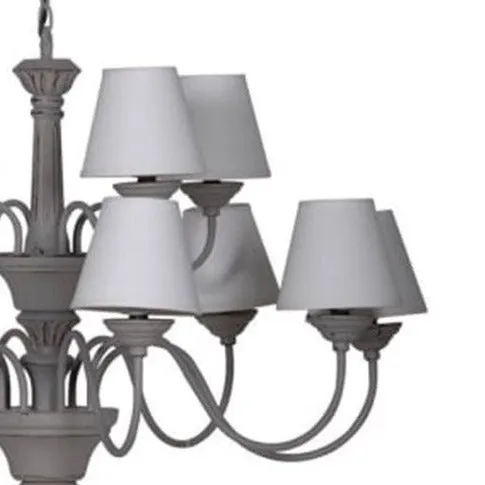 Grey Chandelier With Twelve Cream Shades