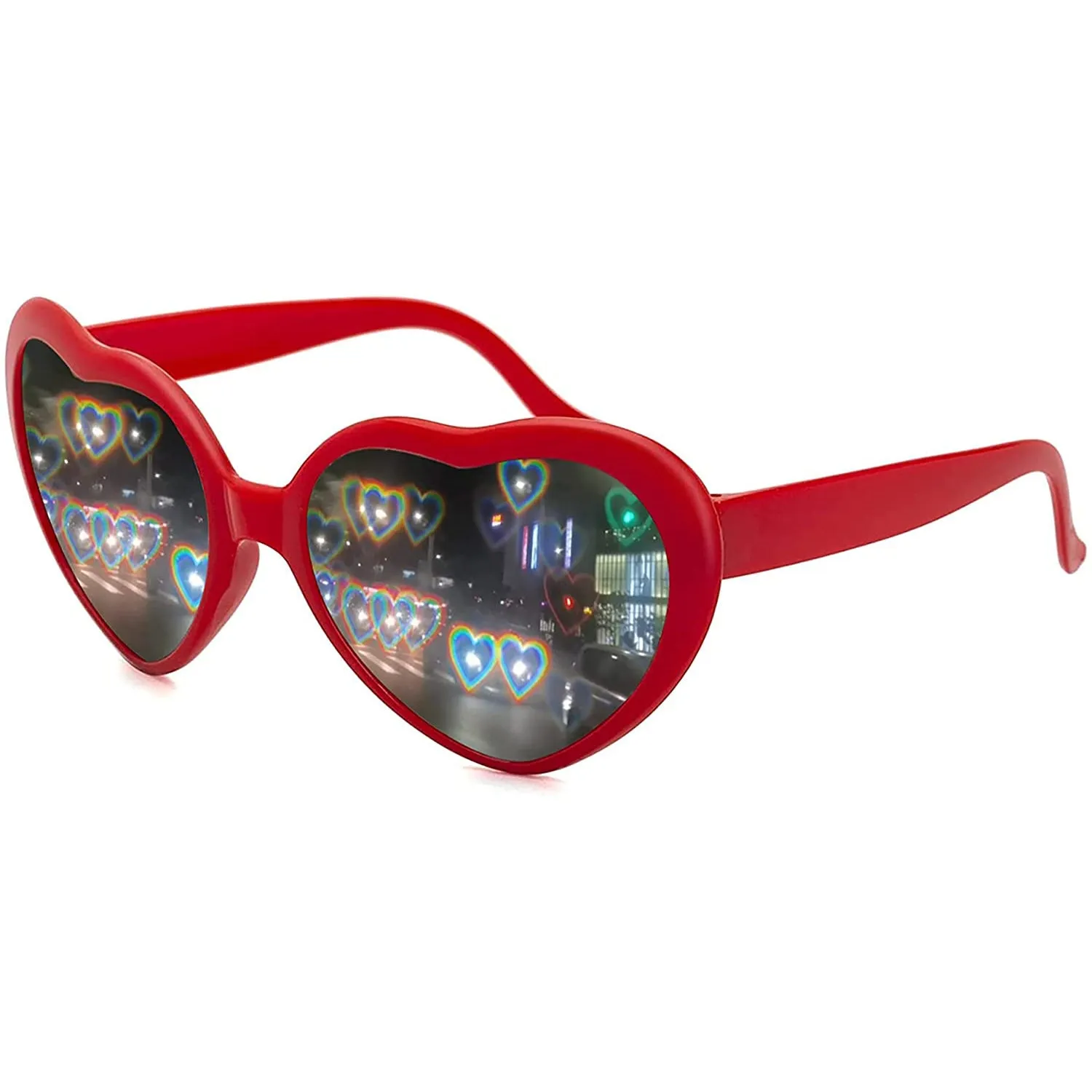 Heart Shaped Sunglasses EDM Festival Light Changing Eyewear Heart Effect