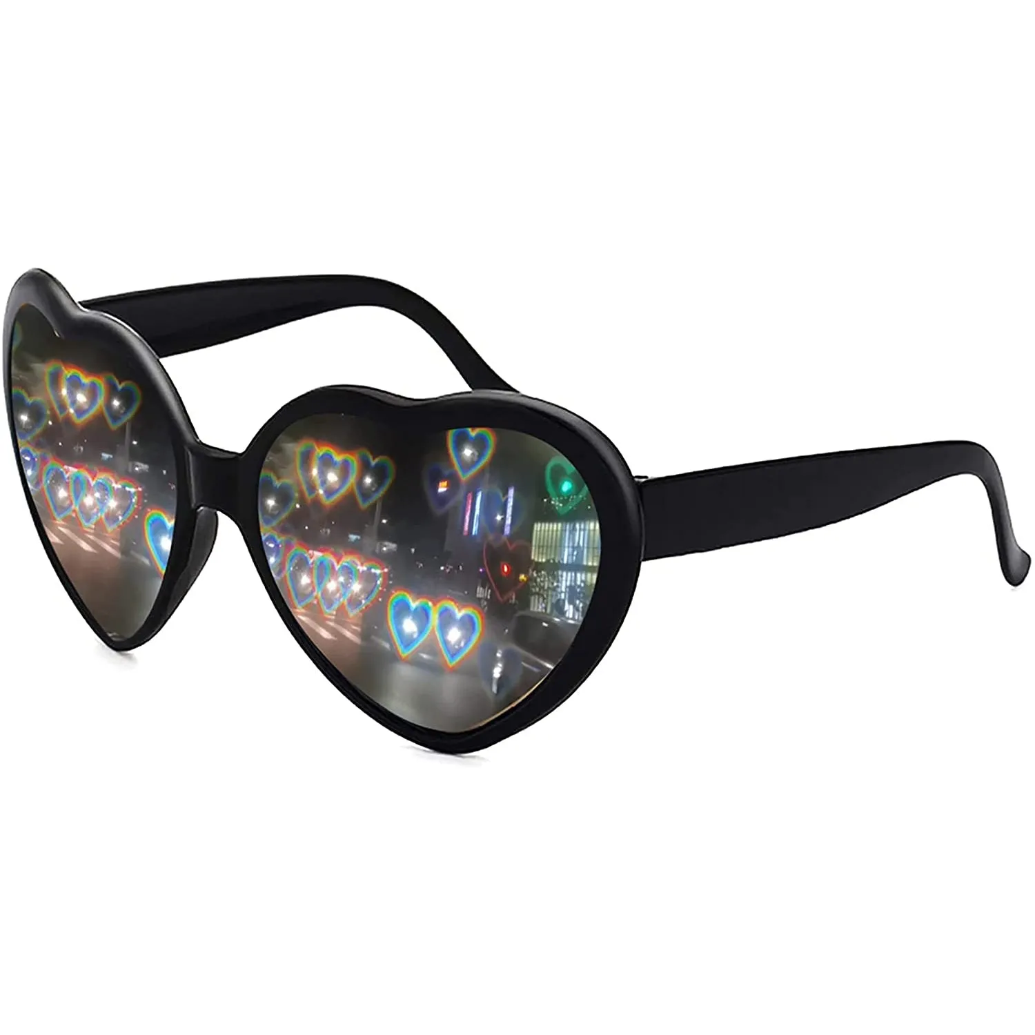 Heart Shaped Sunglasses EDM Festival Light Changing Eyewear Heart Effect