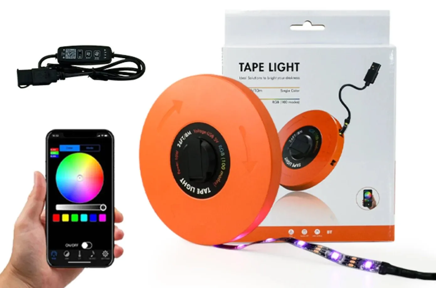 Helian 3rd Generation New Twinkle Tape RGB LED Strip with APP for Outdoor Camping