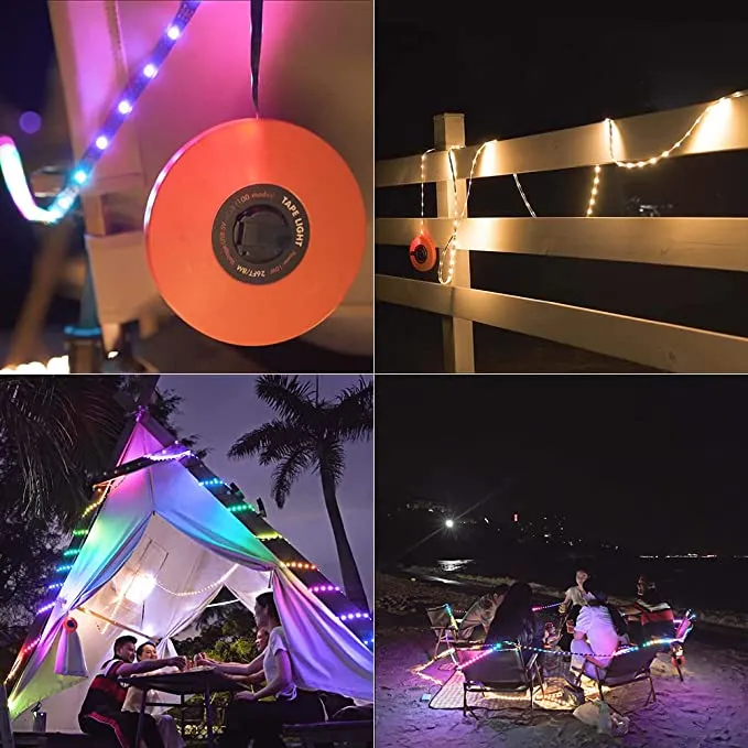 Helian 3rd Generation New Twinkle Tape RGB LED Strip with APP for Outdoor Camping