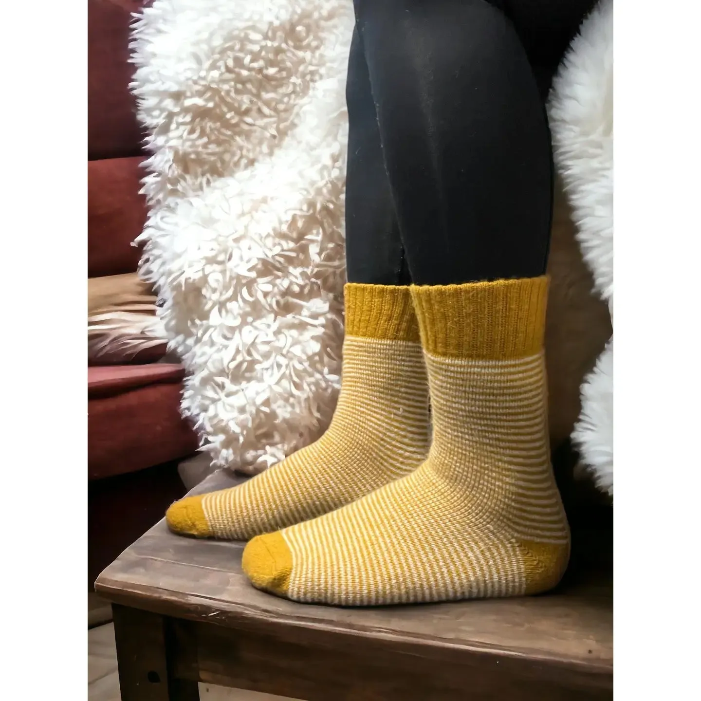 Jess & Lou Ribbed Socks with Stripes - Multiple Colors