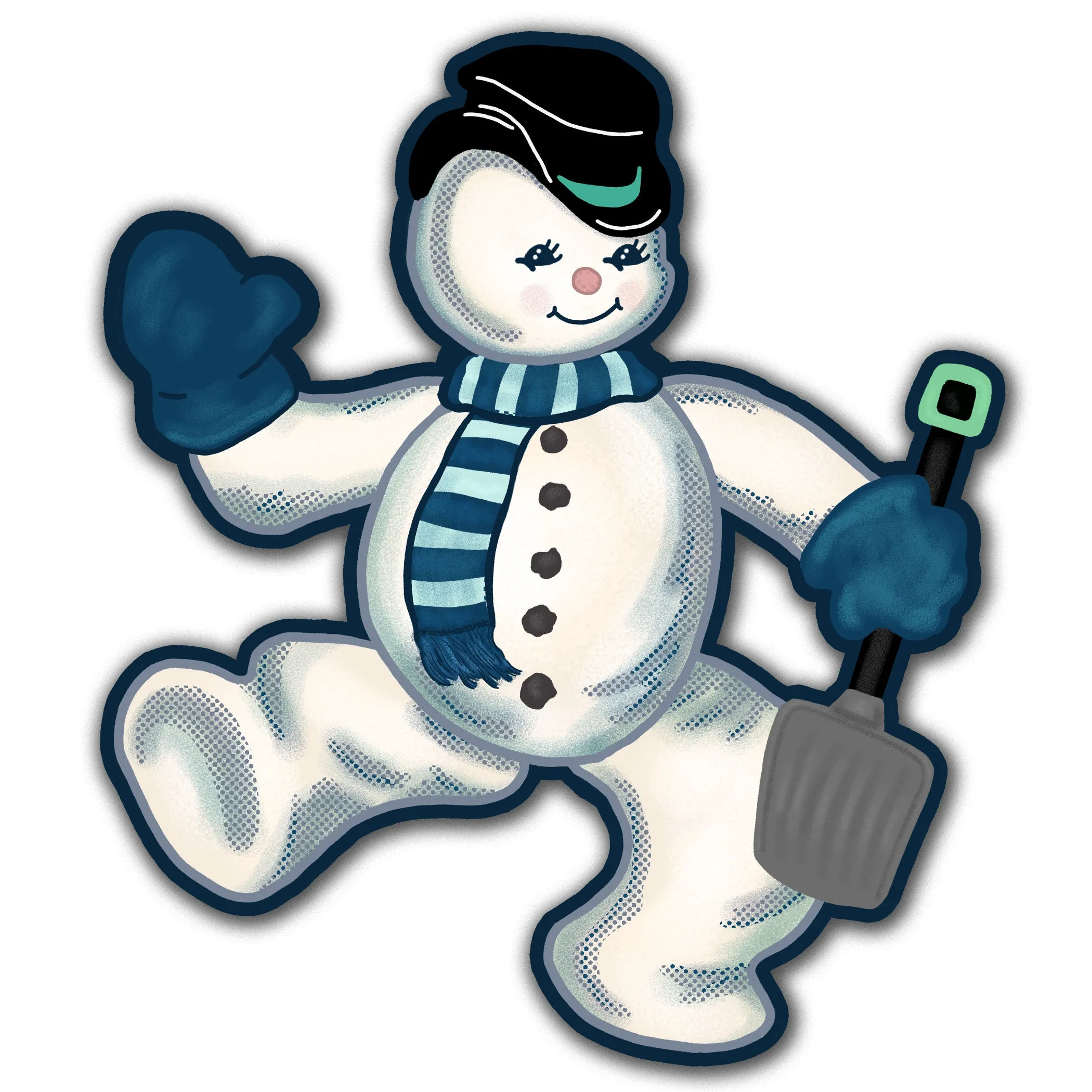 Jointed Retro Inspired Winter Snowman Cutout