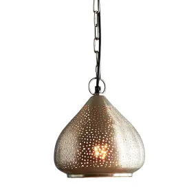 Neptune Small - Nickel - Perforated Raindrop Pendant Light