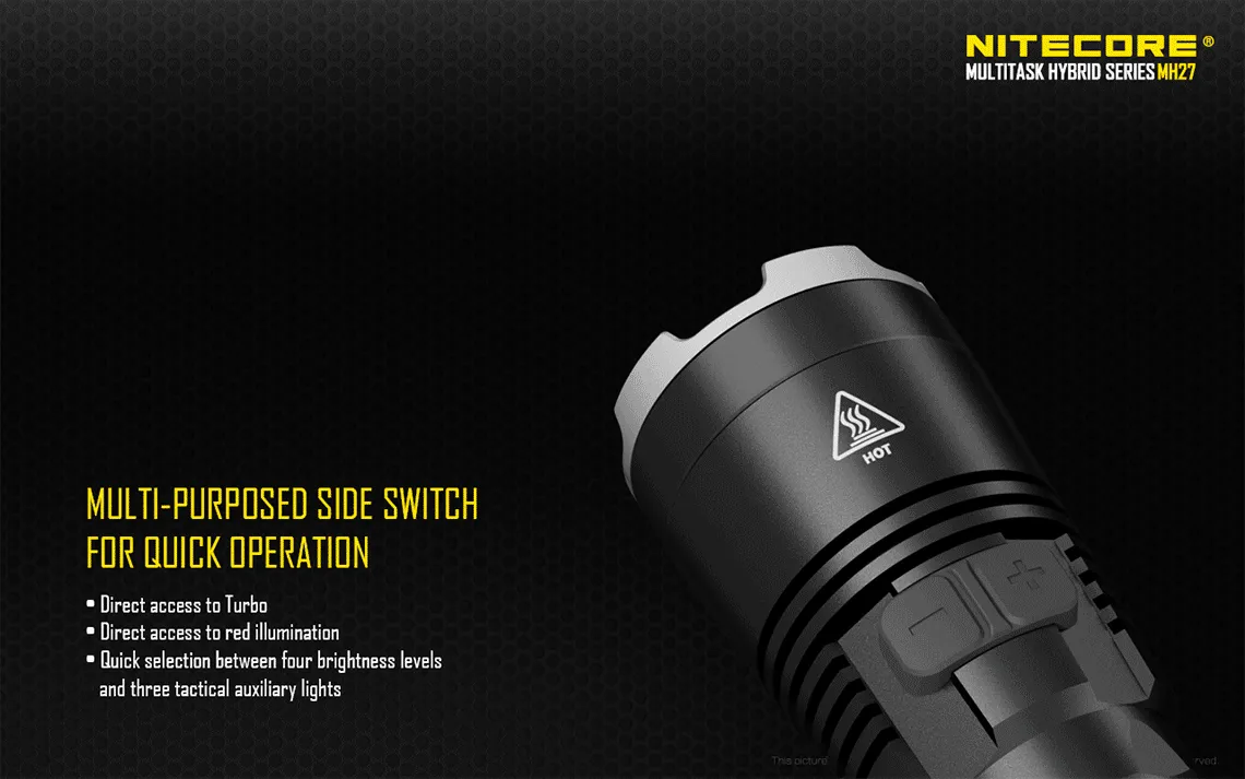 Nitecore MH27 RGB LED USB Flashlight XP-L HI Cree LED With Nitecore NL1823 18650 Lithium Battery