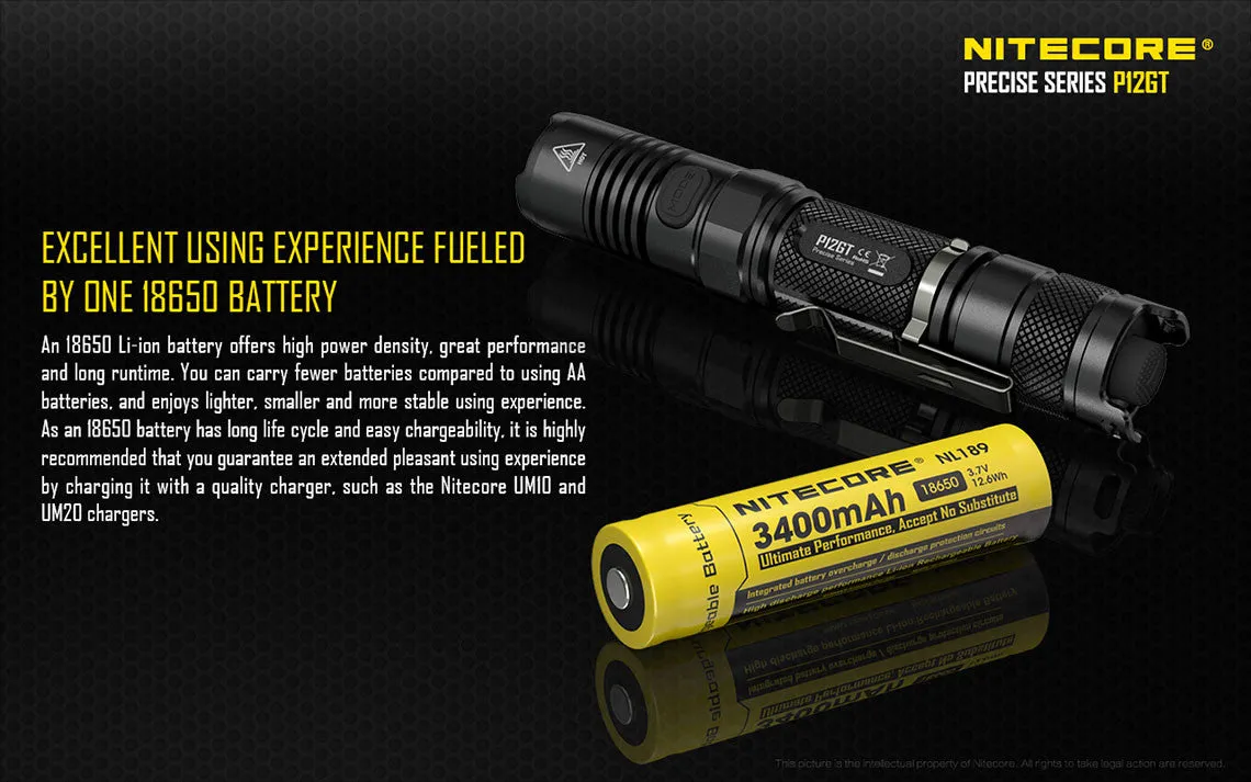 Nitecore P12GT Cree XP-L HI V3 LED Flashlight - 1000 lumen