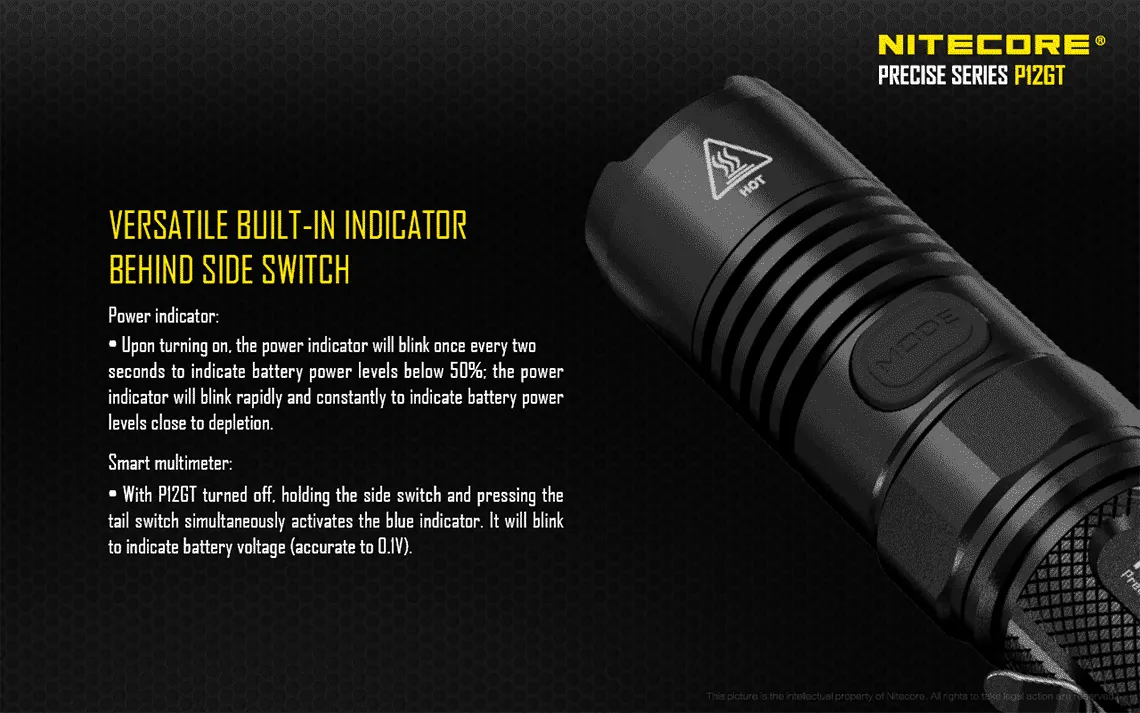 Nitecore P12GT Cree XP-L HI V3 LED Flashlight - 1000 lumen