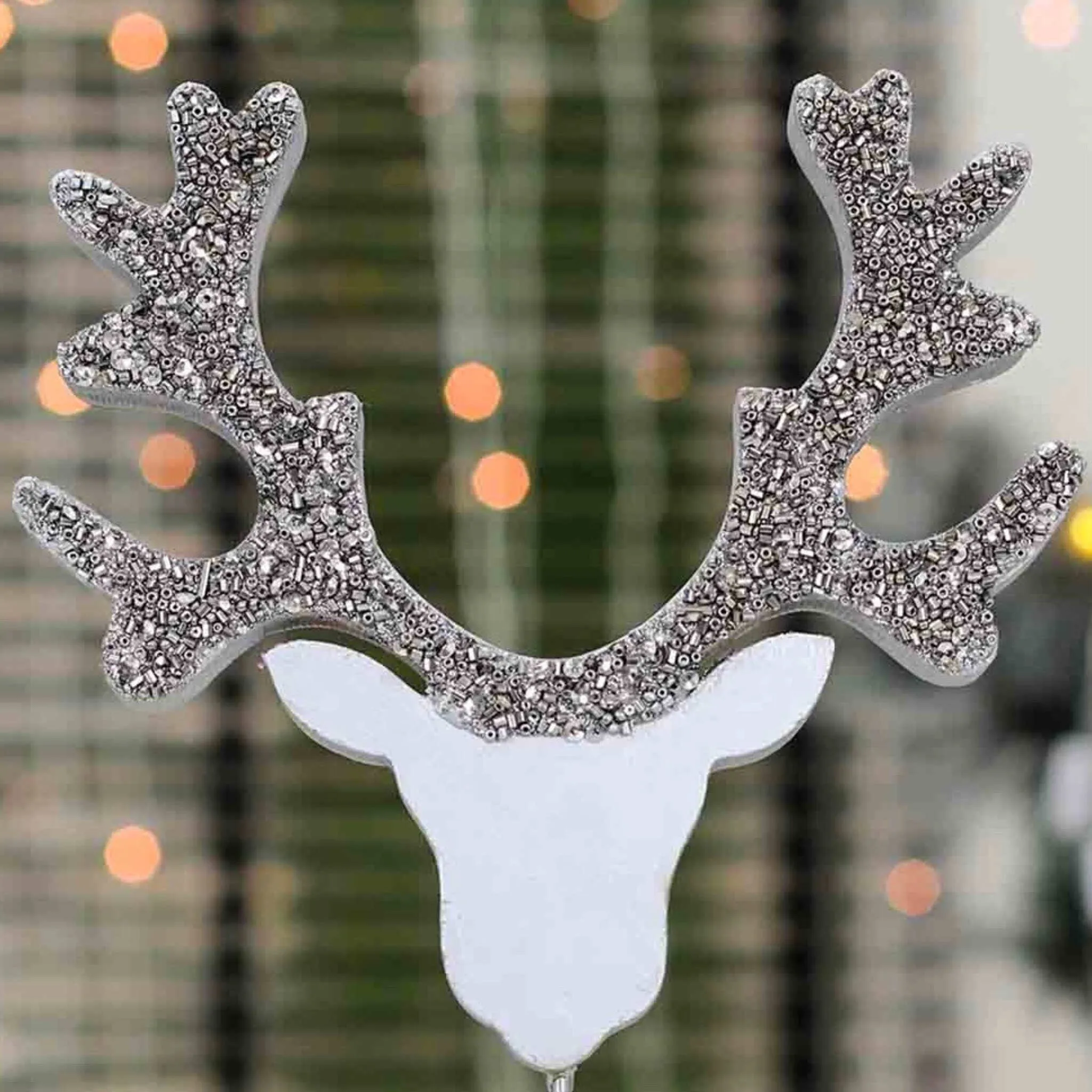 Oh Deer! Beaded Holiday | Winter Table Decor in Silver