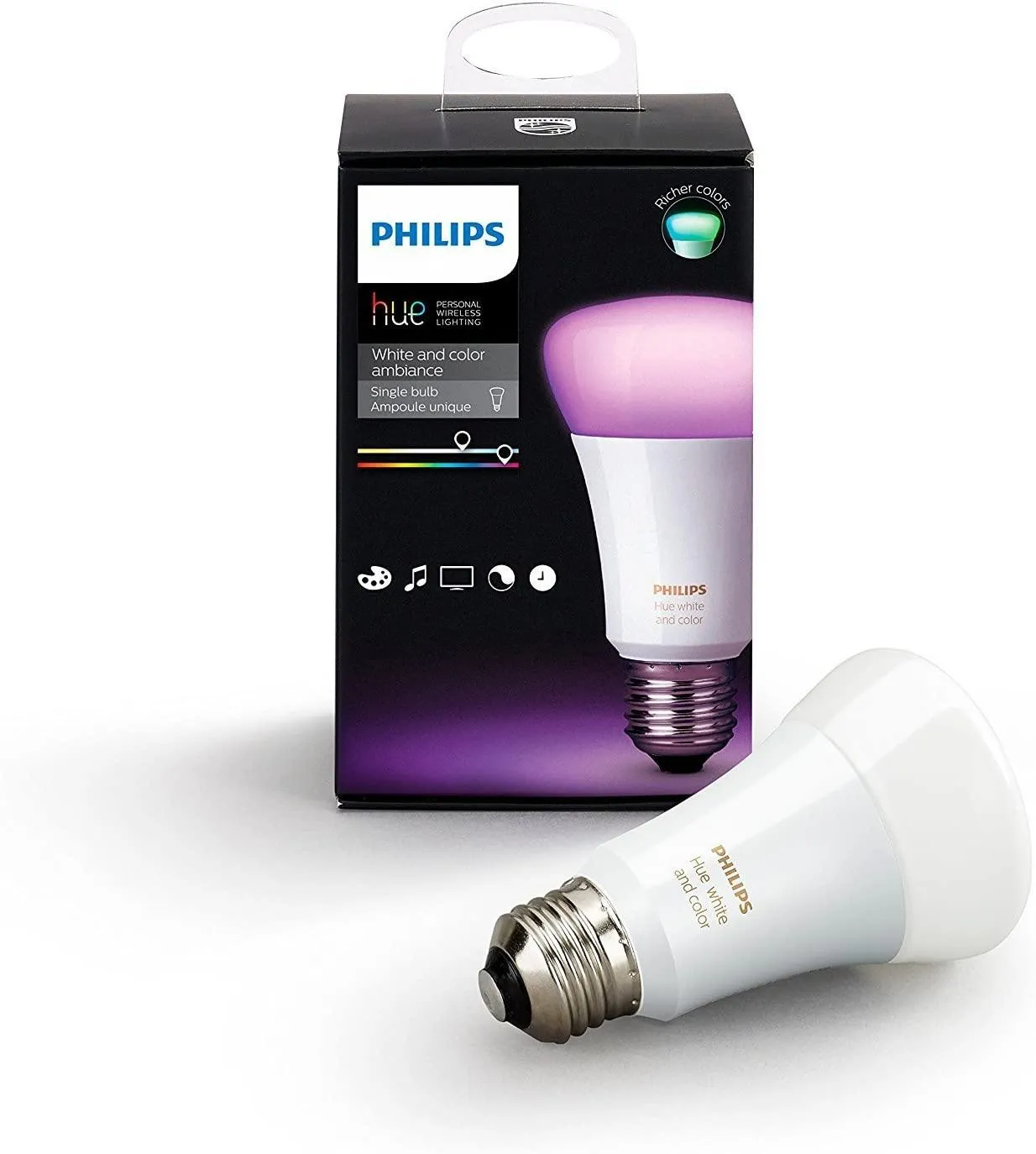 PHHUE200 Philips Hue White and Color Ambiance Equivalent Dimmable LED Smart Light Bulb (Works with Alexa, Apple HomeKit, and Google Home)