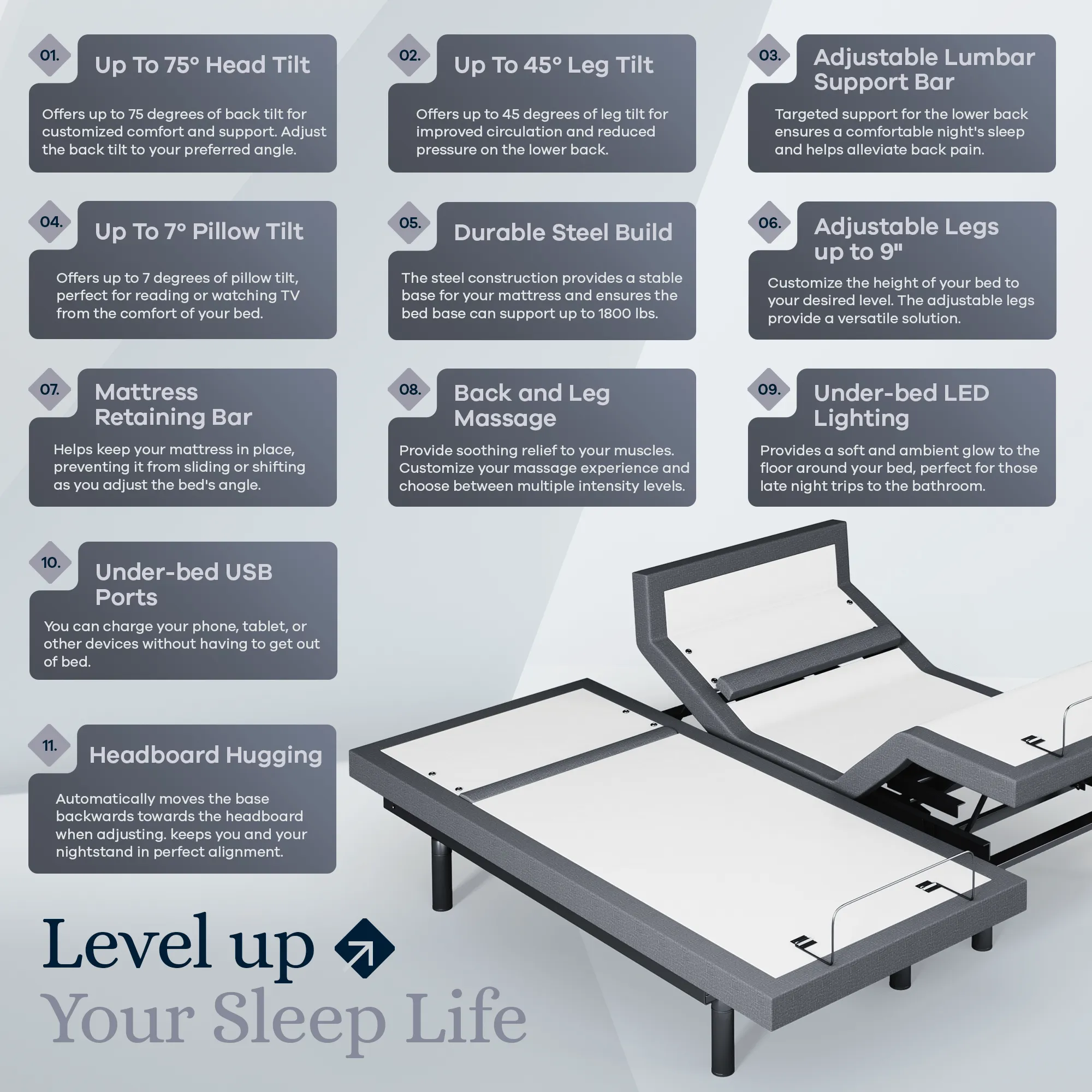 Platinum Series Adjustable Bed Base   Choice of Mattress Bundle