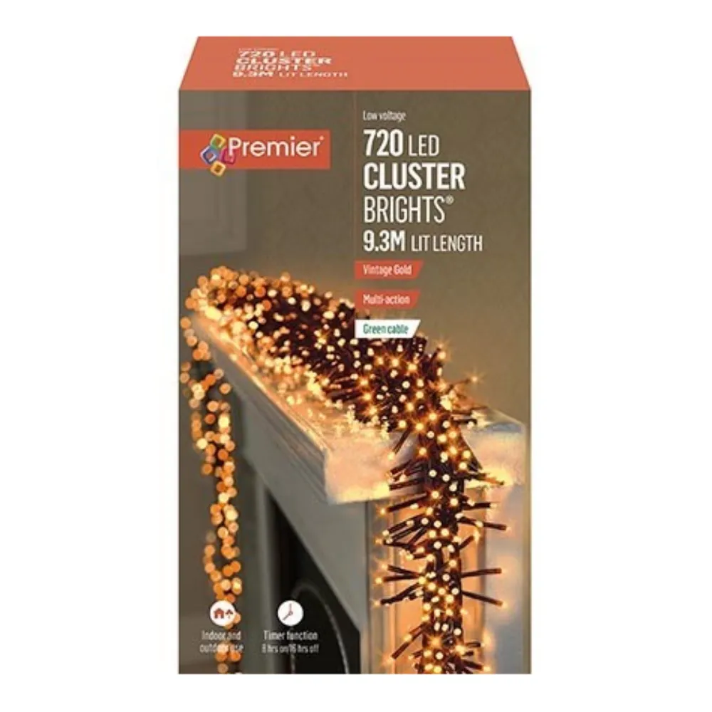 Premier LED Cluster Lights Vintage Gold