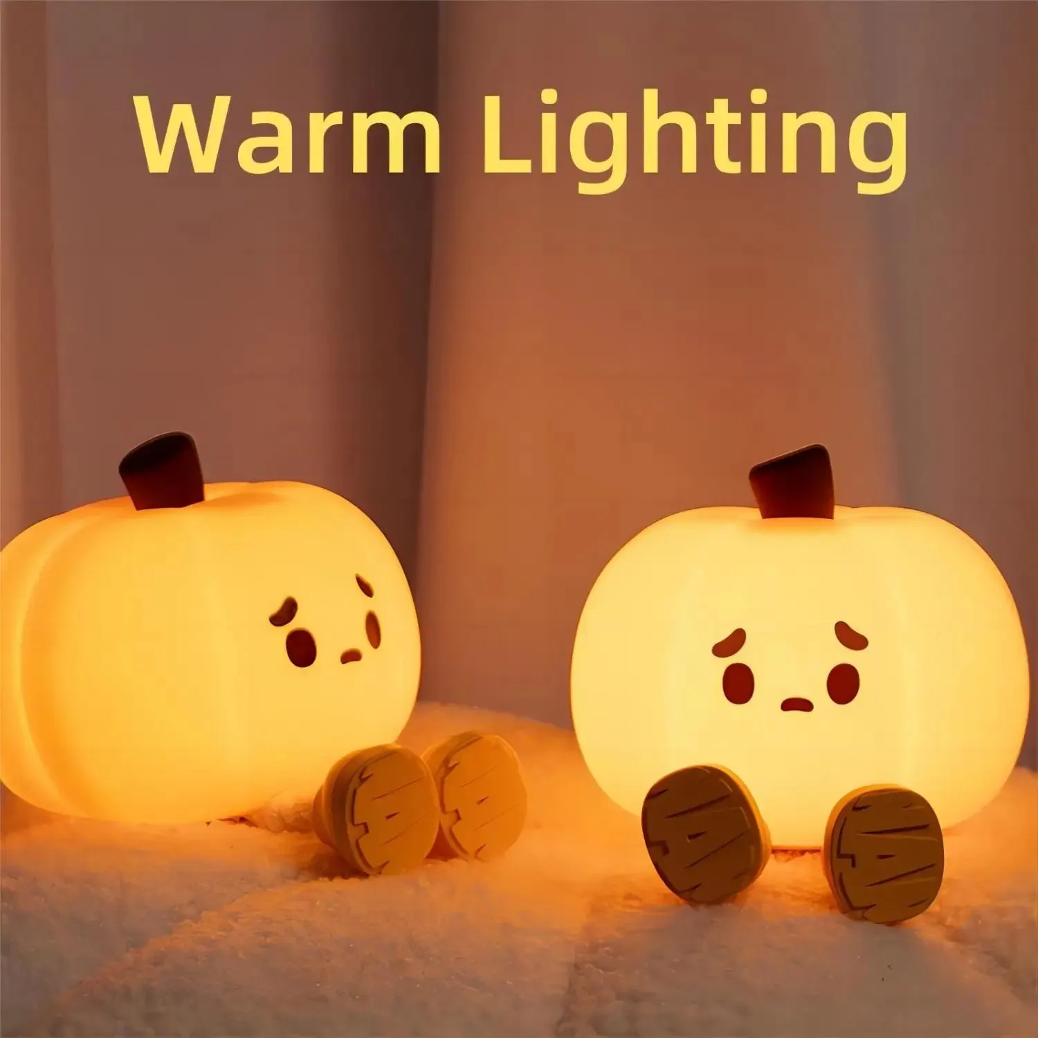 "Silicone Halloween Pumpkin Night Light with Timing and Dimmable Feature for Safe and Cute Bedside Decor, Ideal for Kids and Baby Halloween Gifts"