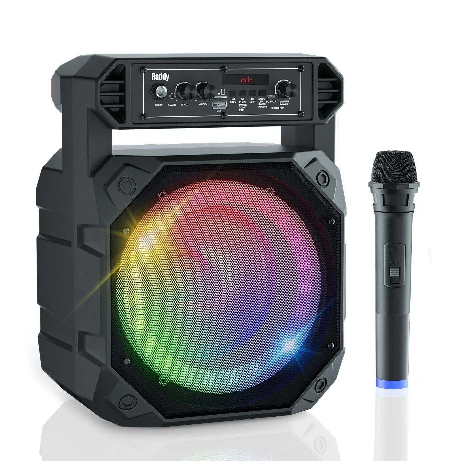 Raddy RS68 Portable Karaoke Machine | Rechargeable Bluetooth Speaker | Wireless Microphone [DISCONTINUED]