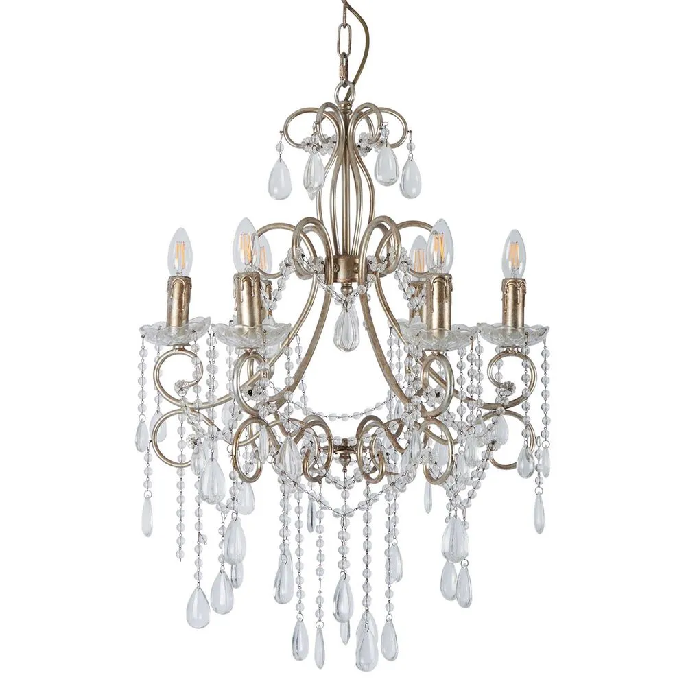 Raphael Chandelier in Antique Silver