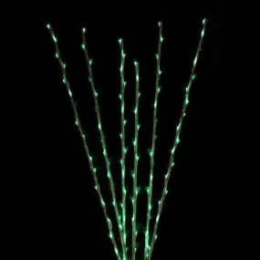 Set of 6 Enchanted Garden LED Green Lighted Branch Spray Driveway Pathway Markers - 4'