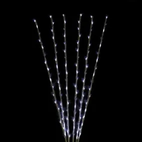 Set of 6 Enchanted Garden LED Pure White Lighted Branch Spray Driveway Pathway Markers - 6'