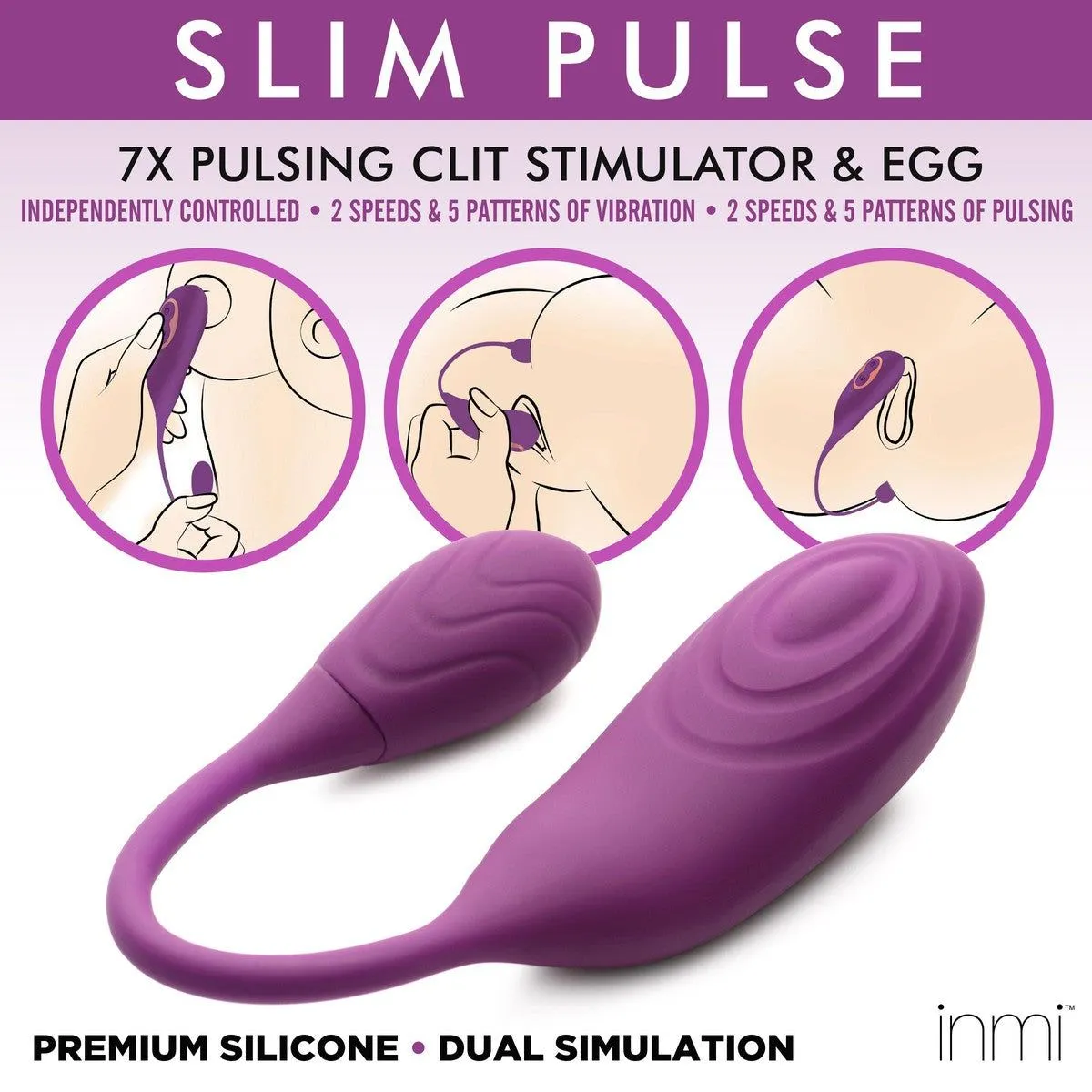 Slim Pulse 7x Pulsating Clit Stimulator & Vibrating Egg