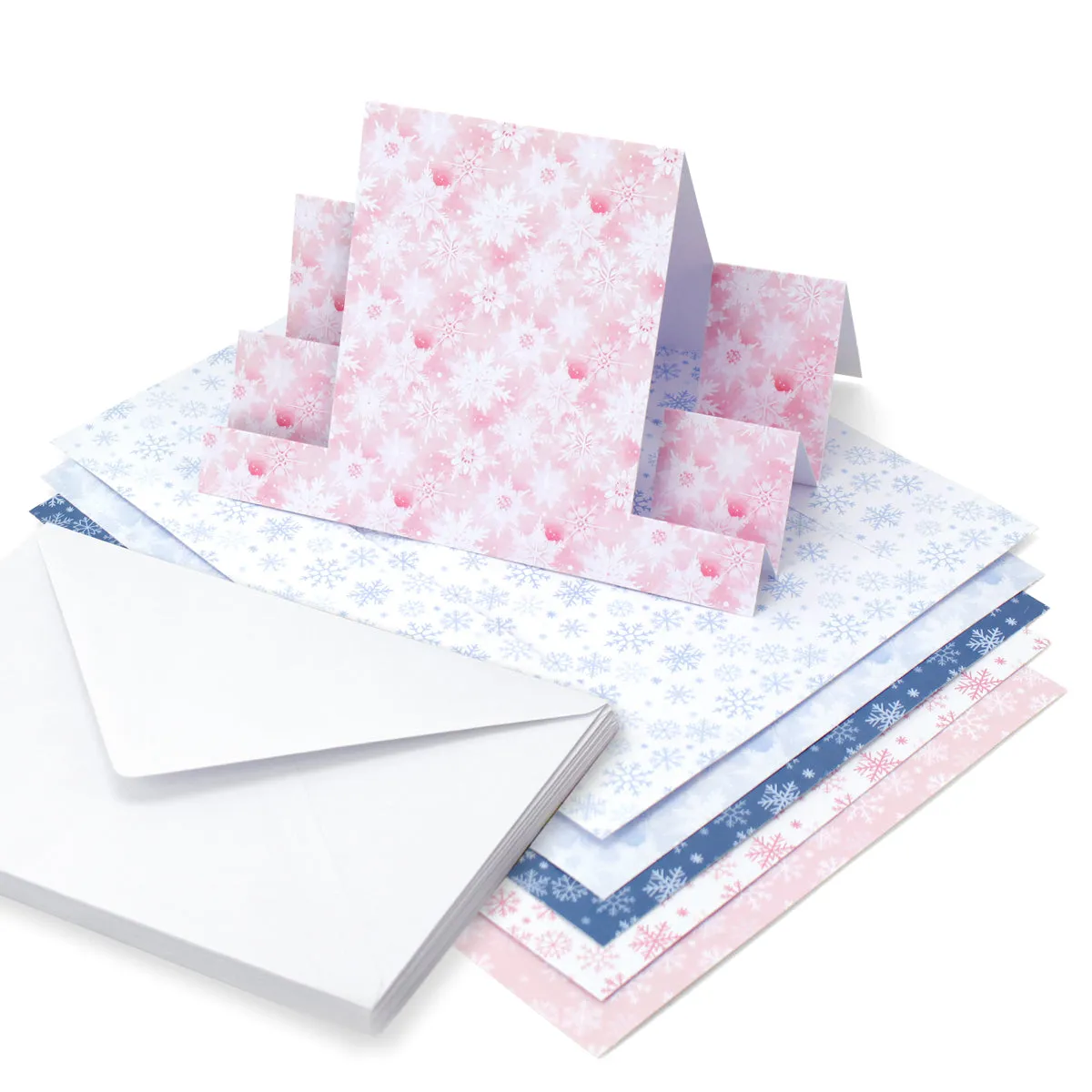 Snowflake Stepper Cards & Envelopes - Pack of 12